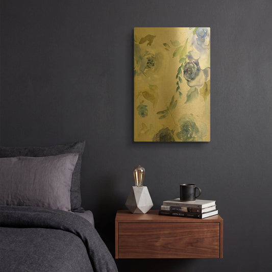 'June Textures B' By Jean Plout Gold Metal Wall Art