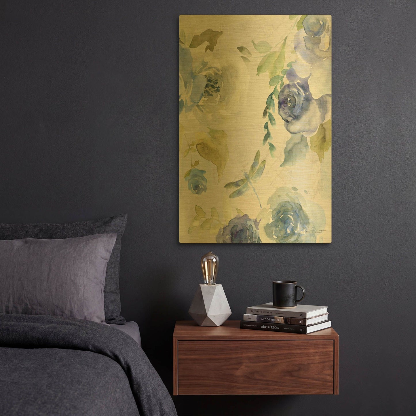 'June Textures B' By Jean Plout Gold Metal Wall Art