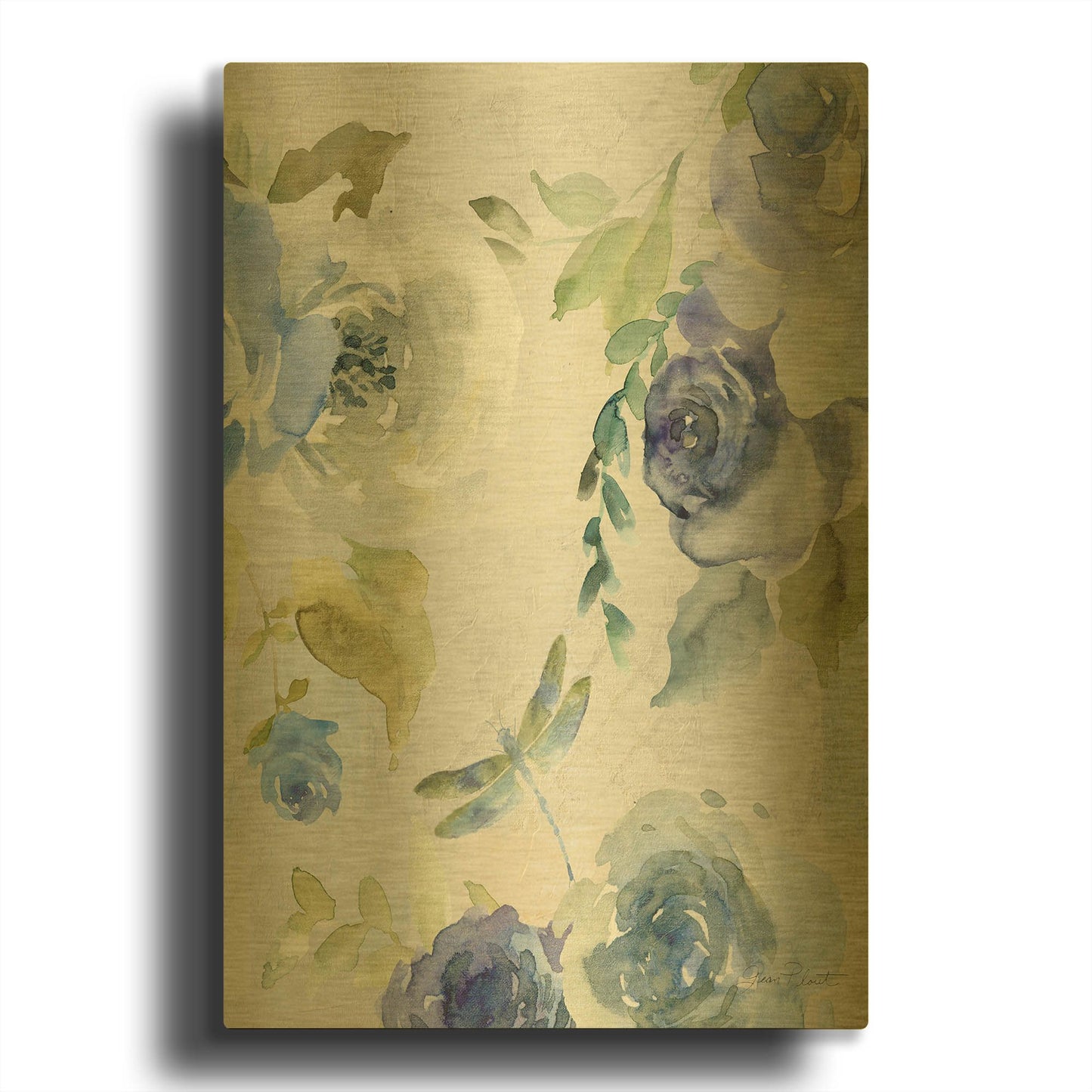 'June Textures B' By Jean Plout Gold Metal Wall Art
