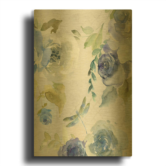 'June Textures B' By Jean Plout Gold Metal Wall Art
