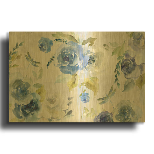 'June Textures C' By Jean Plout Gold Metal Wall Art