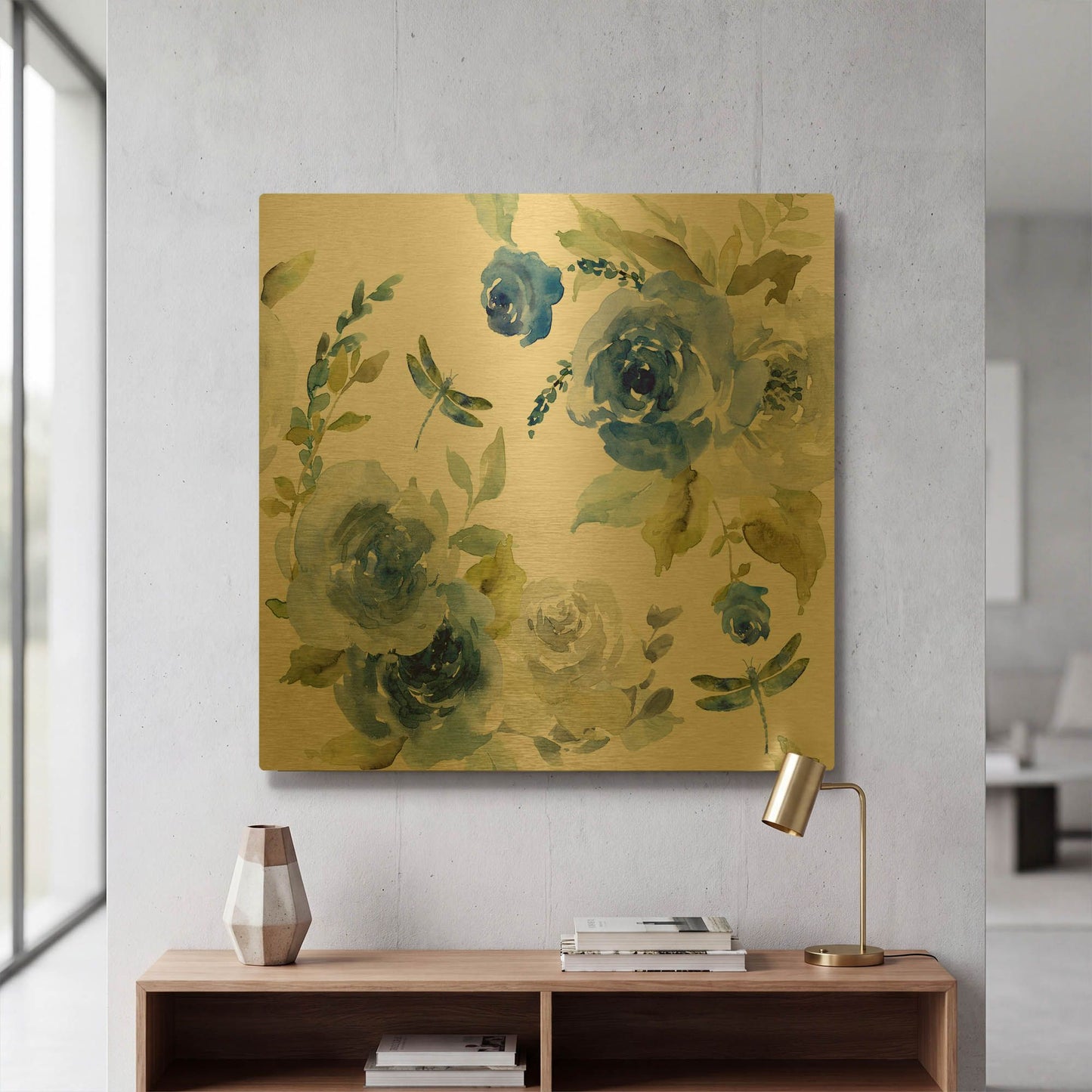 'June Textures D' By Jean Plout Gold Metal Wall Art