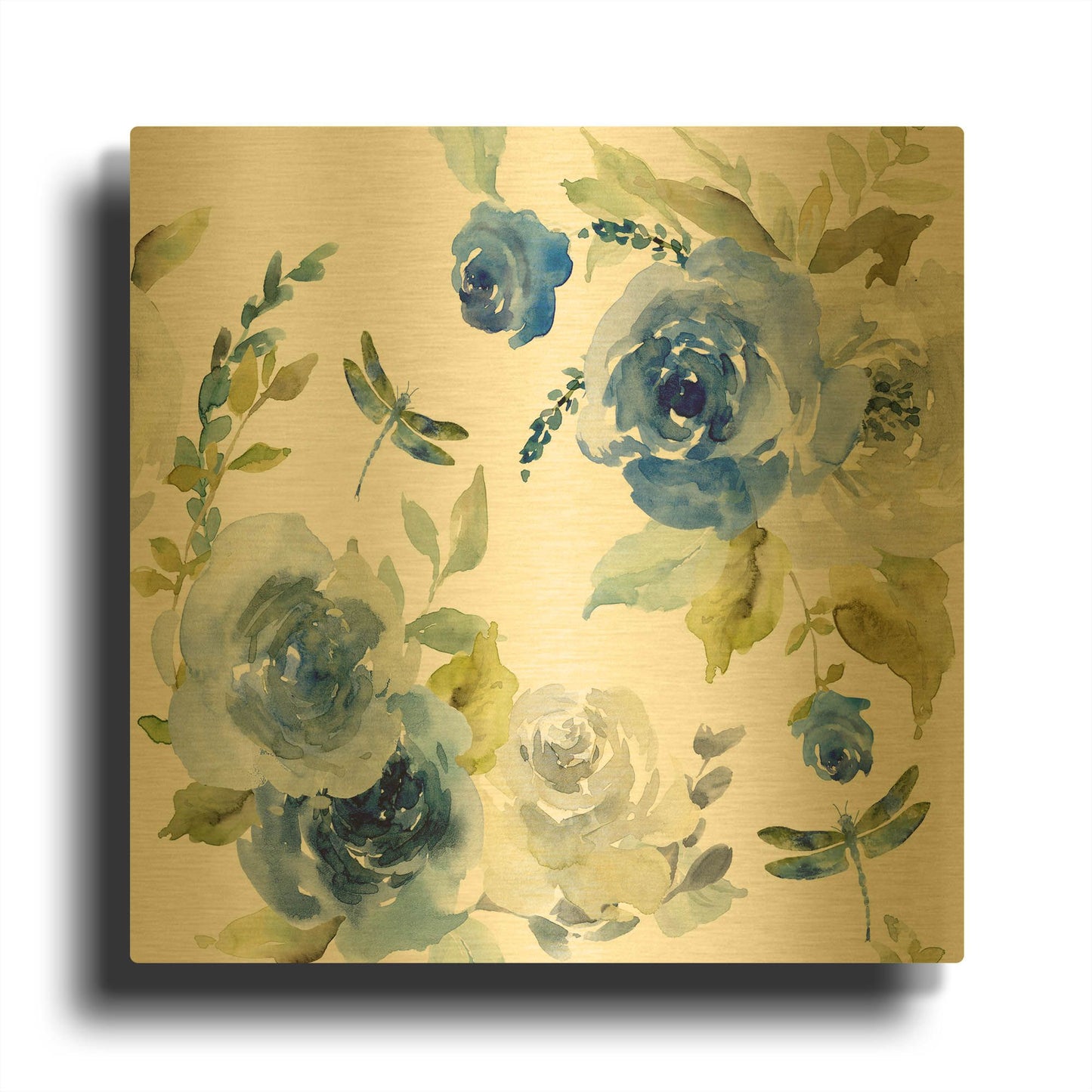 'June Textures D' By Jean Plout Gold Metal Wall Art