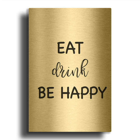 'Kitchen Signs I' By Jean Plout Gold Metal Wall Art