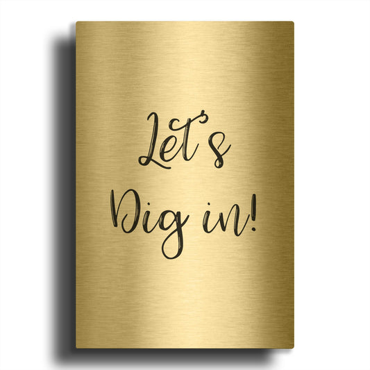 'Kitchen Signs J' By Jean Plout Gold Metal Wall Art