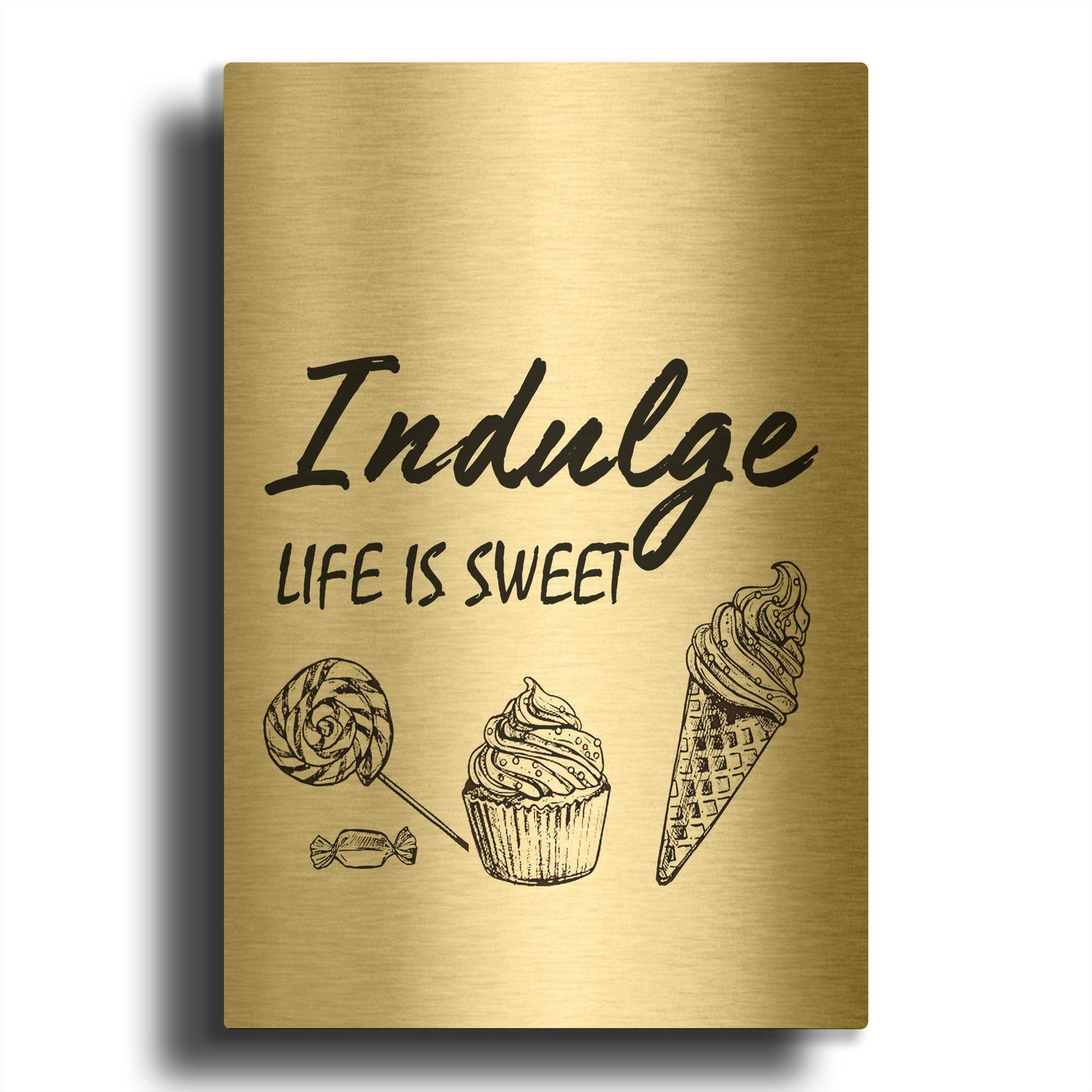 'Kitchen Signs L' By Jean Plout Gold Metal Wall Art