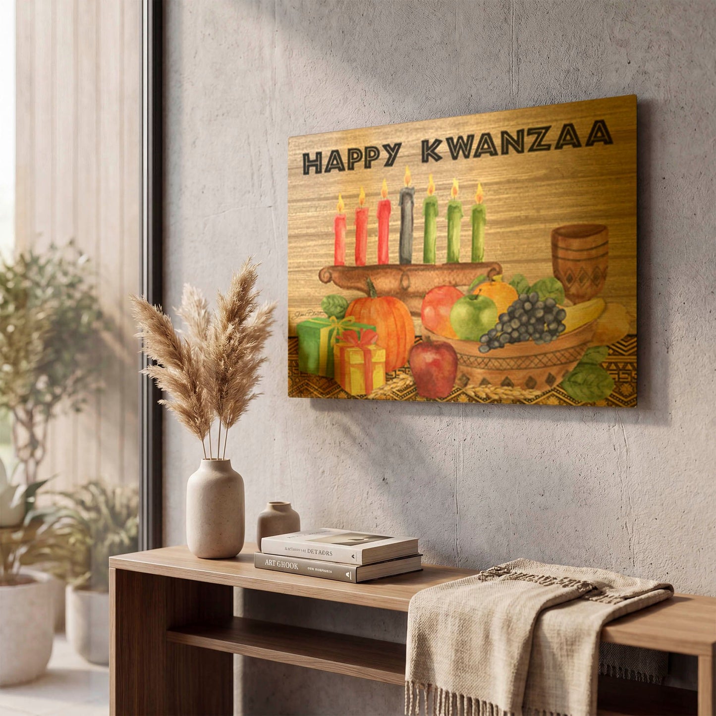 'Kwanzaa A1' By Jean Plout Gold Metal Wall Art