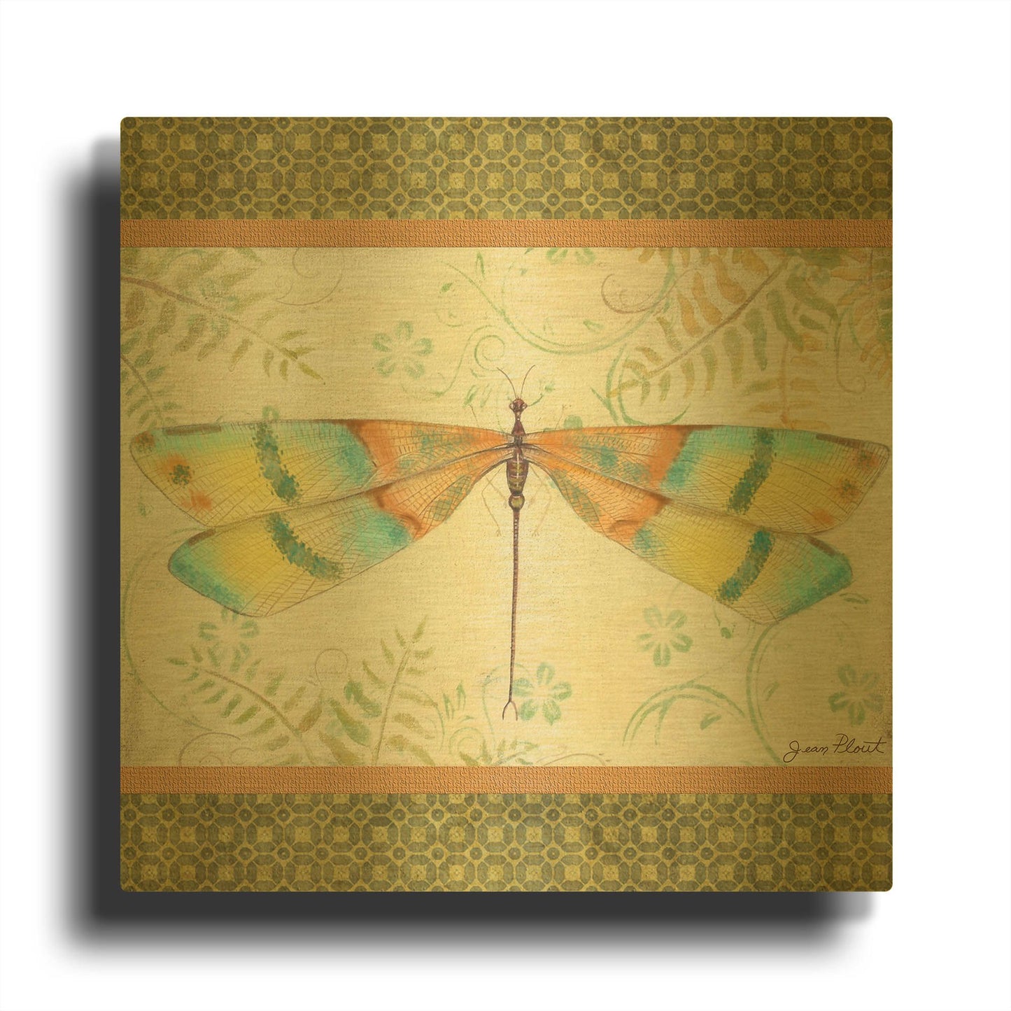 'Lebellule B' By Jean Plout Gold Metal Wall Art