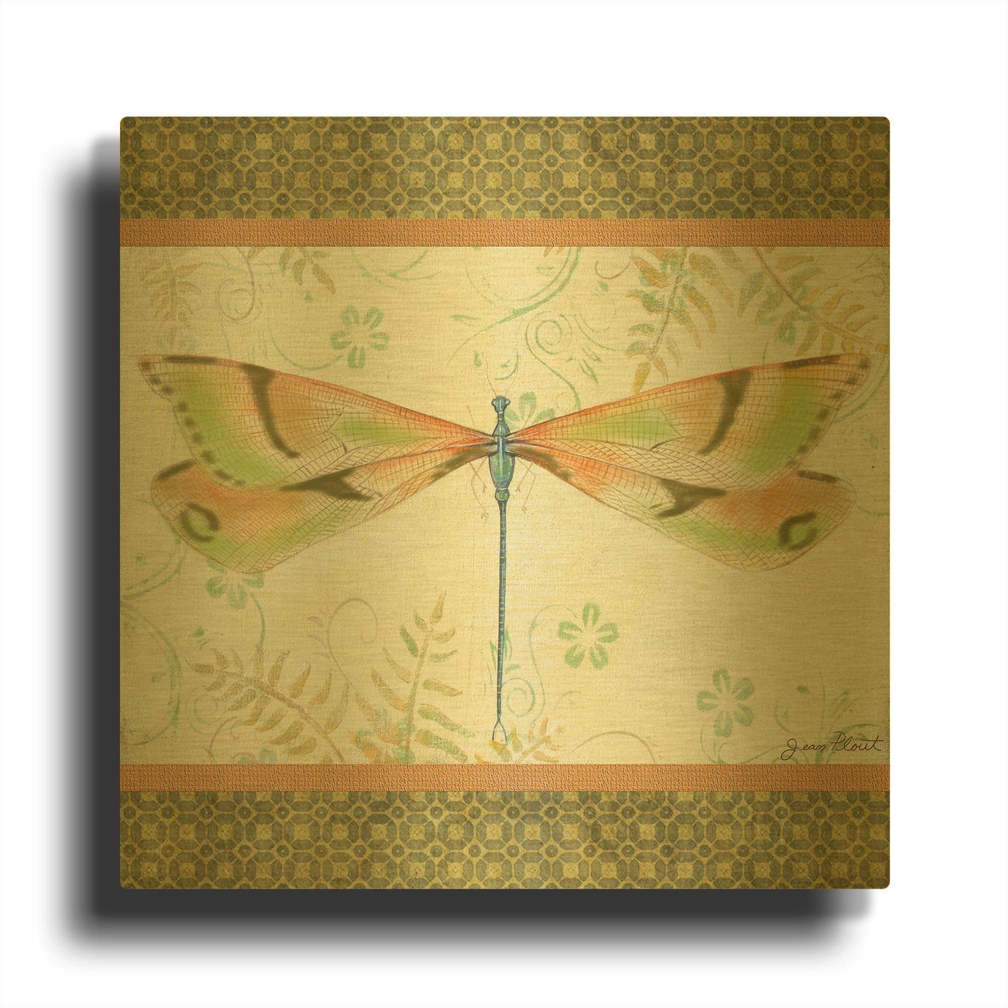 'Lebellule D' By Jean Plout Gold Metal Wall Art