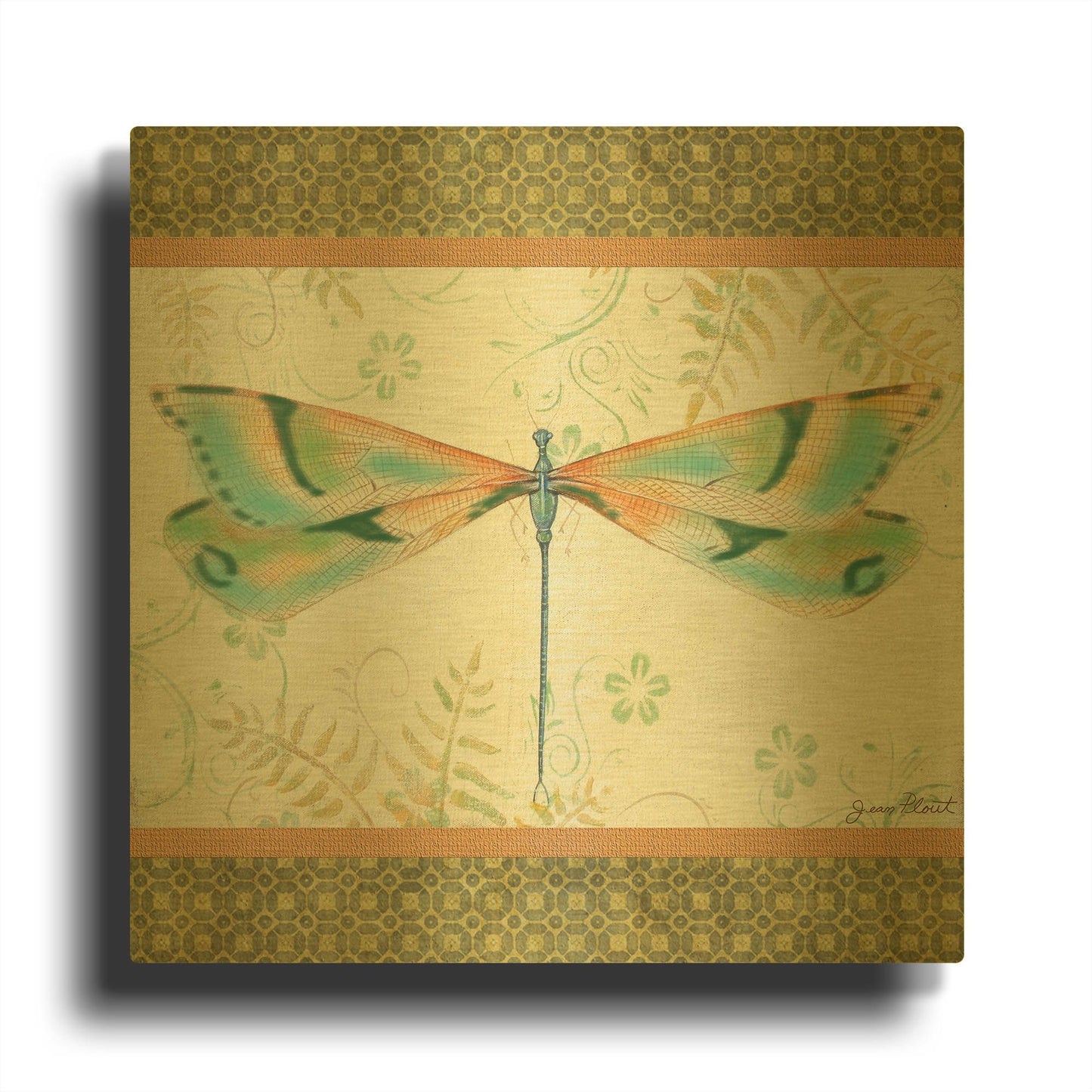 'Lebellule E' By Jean Plout Gold Metal Wall Art