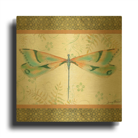 'Lebellule E' By Jean Plout Gold Metal Wall Art
