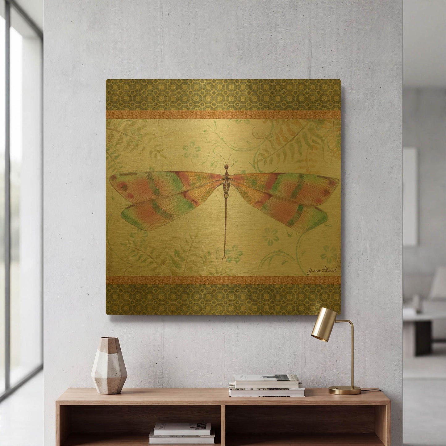 'Lebellule G' By Jean Plout Gold Metal Wall Art