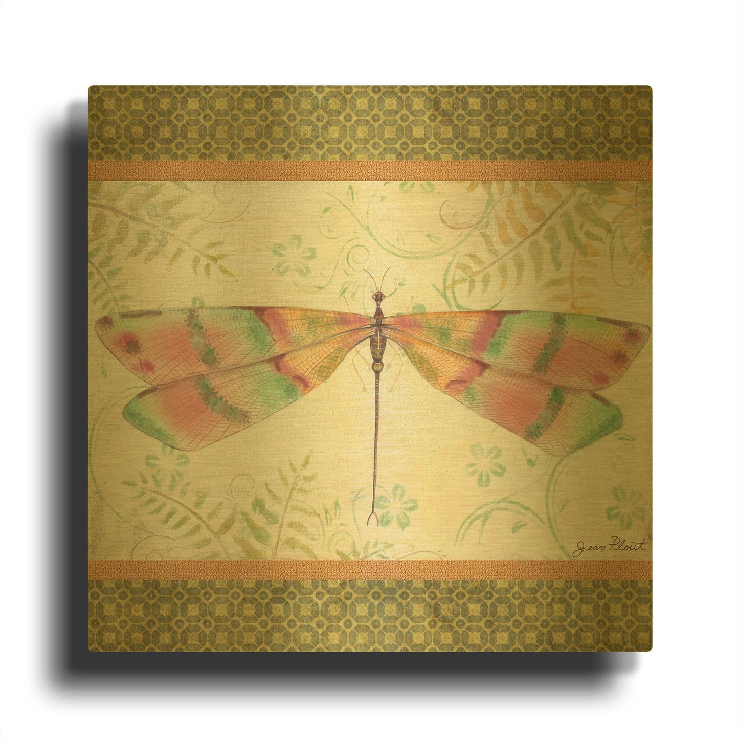'Lebellule G' By Jean Plout Gold Metal Wall Art