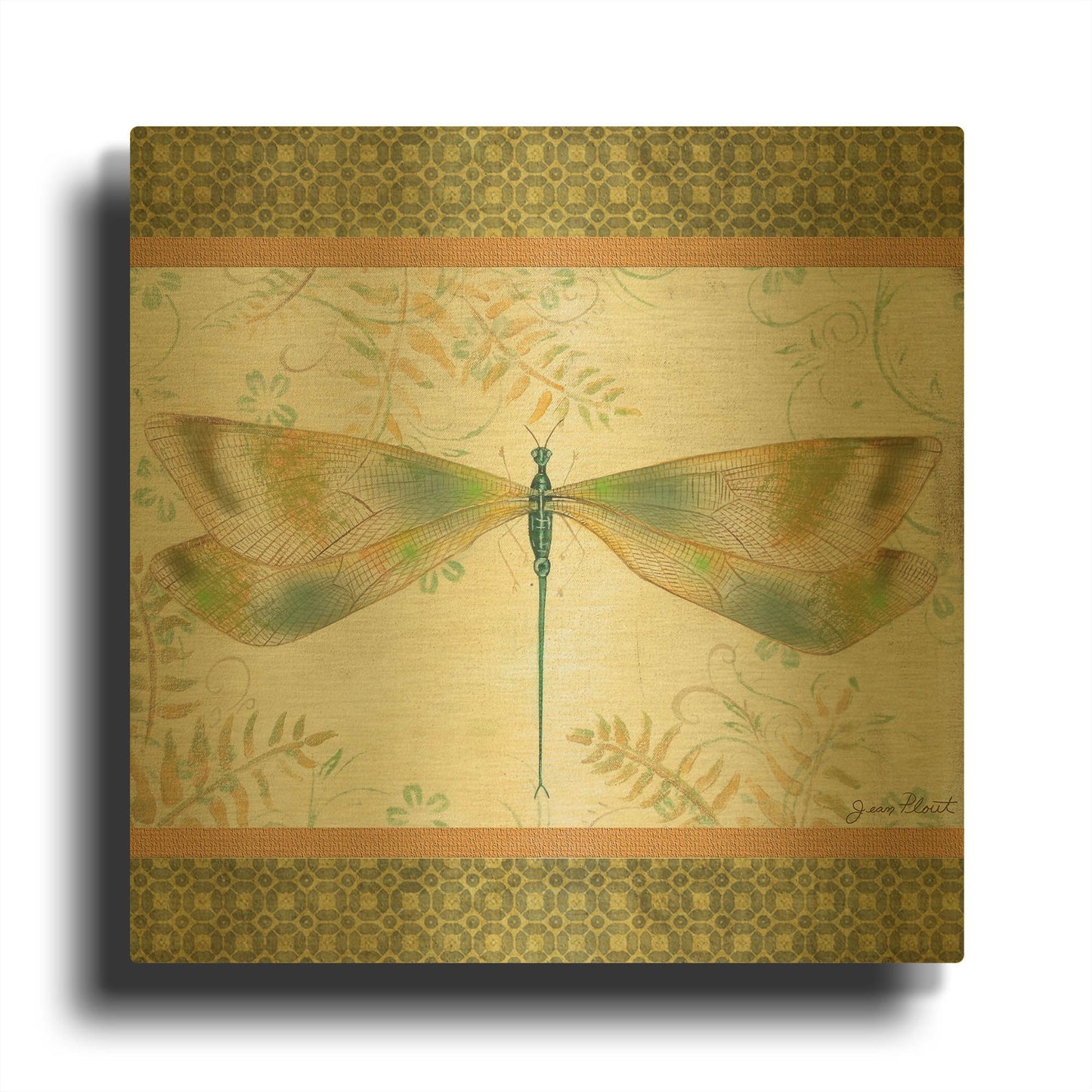 'Lebellule H' By Jean Plout Gold Metal Wall Art