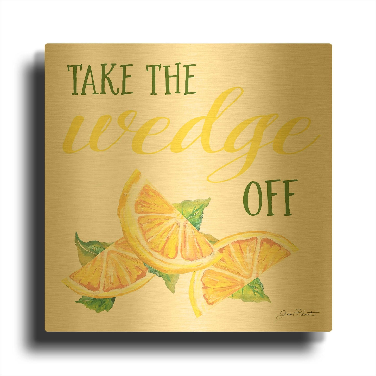 'Lemon Squeeze C' By Jean Plout Gold Metal Wall Art