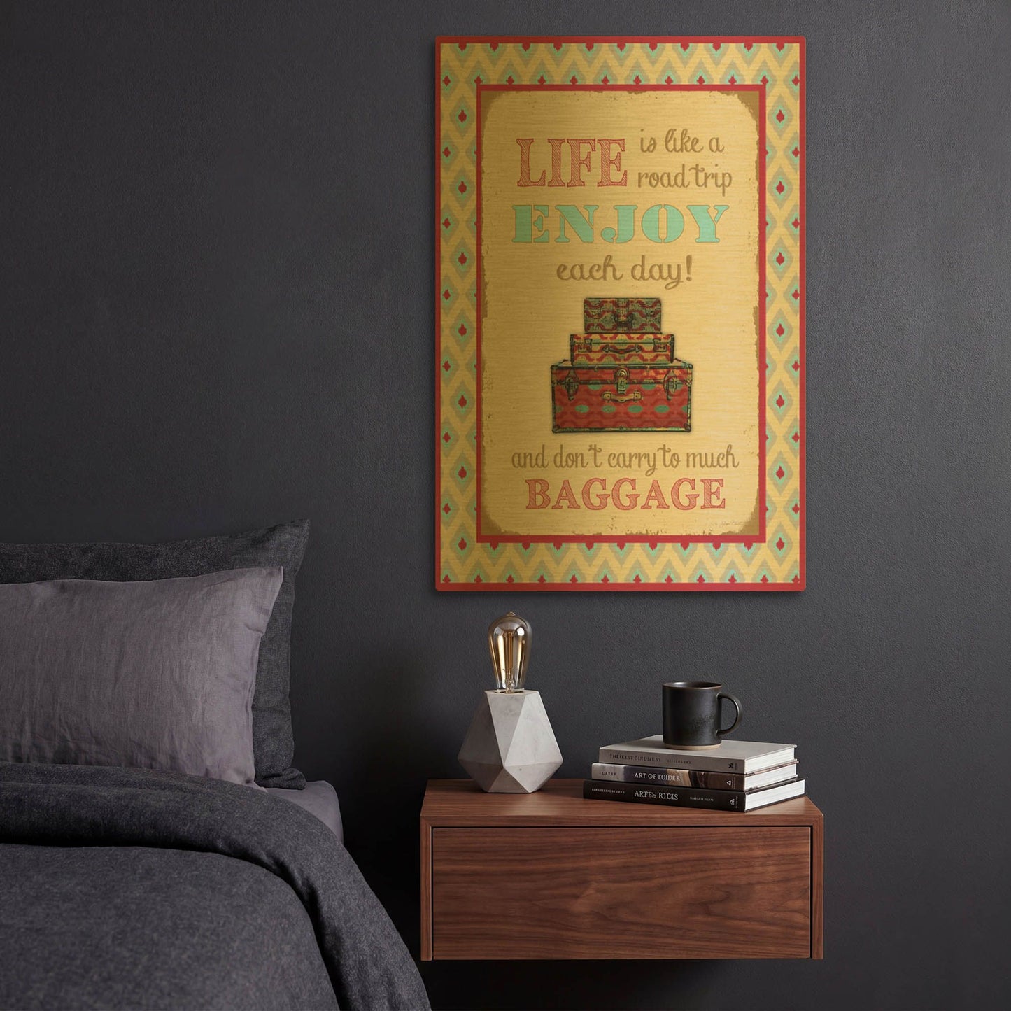 'Life Bicycle Message 2' By Jean Plout Gold Metal Wall Art