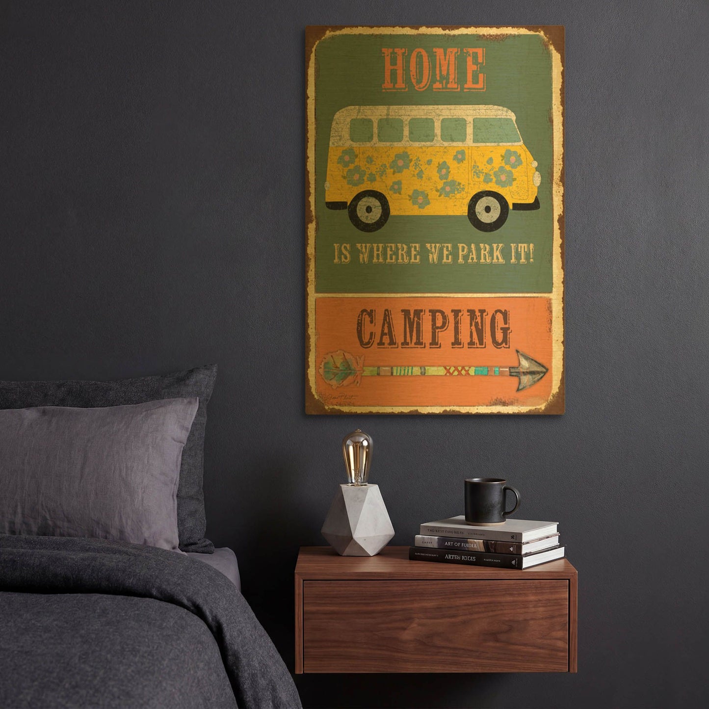 'Lodge Sign G' By Jean Plout Gold Metal Wall Art