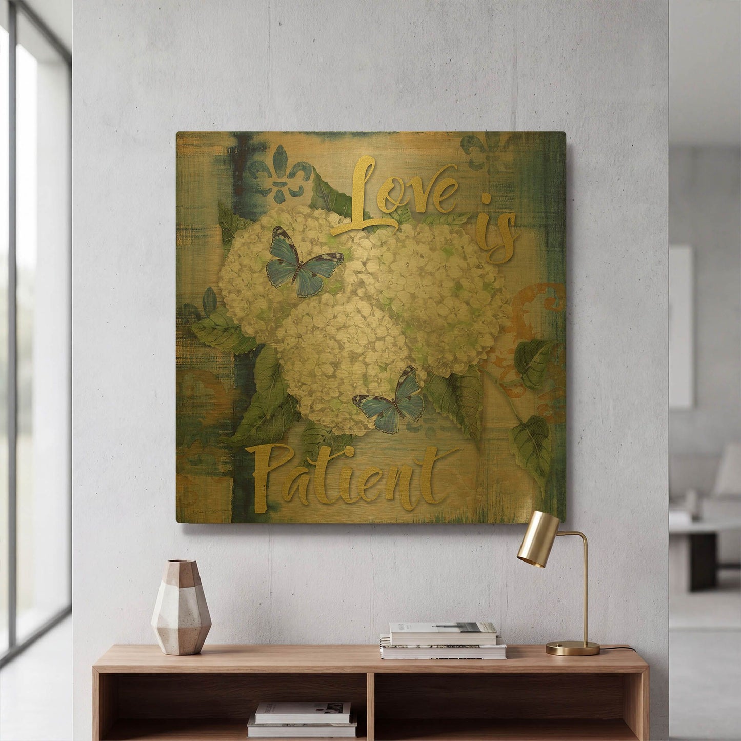 'Love Is B' By Jean Plout Gold Metal Wall Art