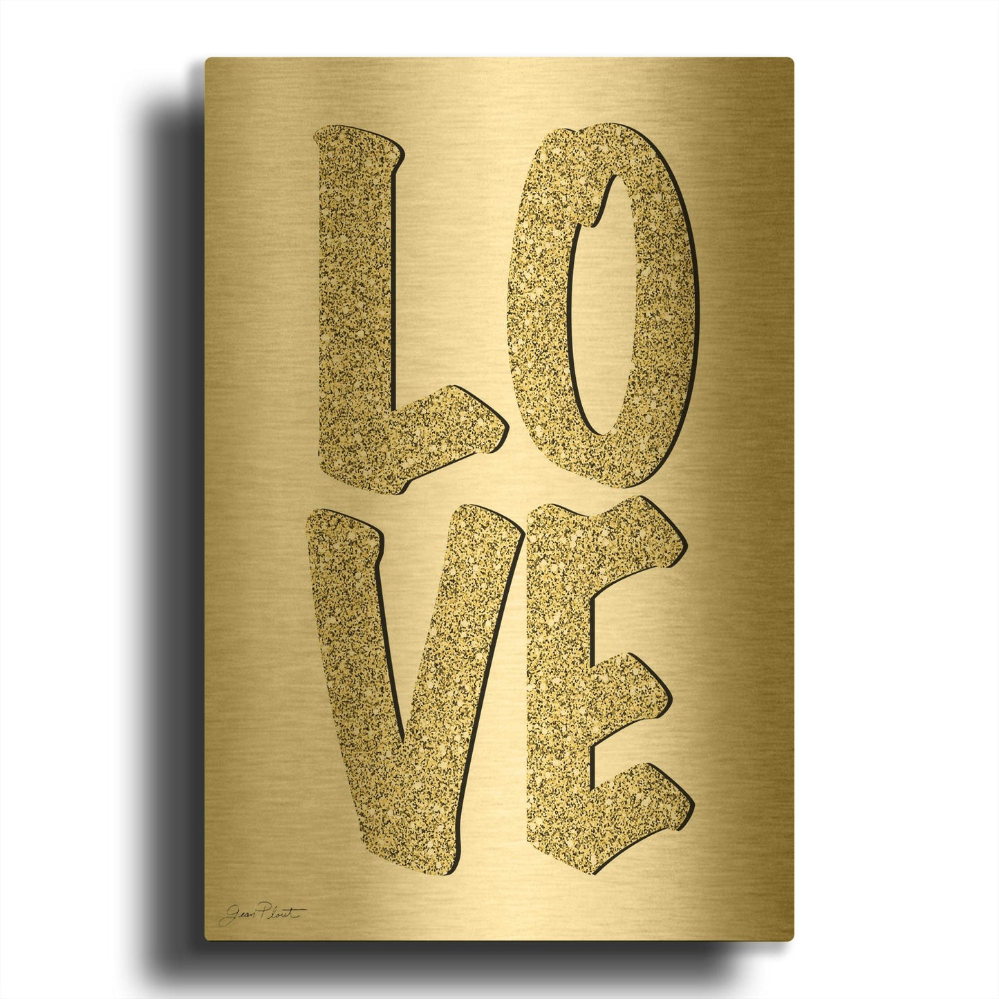 'Love A' By Jean Plout Gold Metal Wall Art