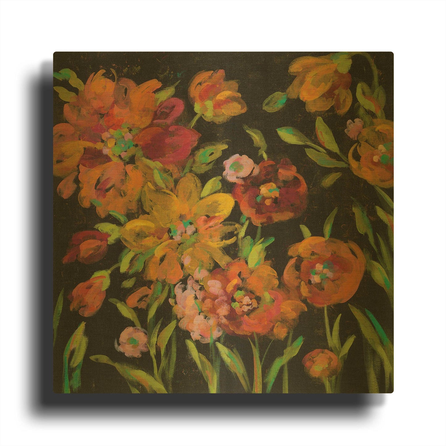 'July Garden Trio III' By Silvia Vassileva Gold Metal Wall Art