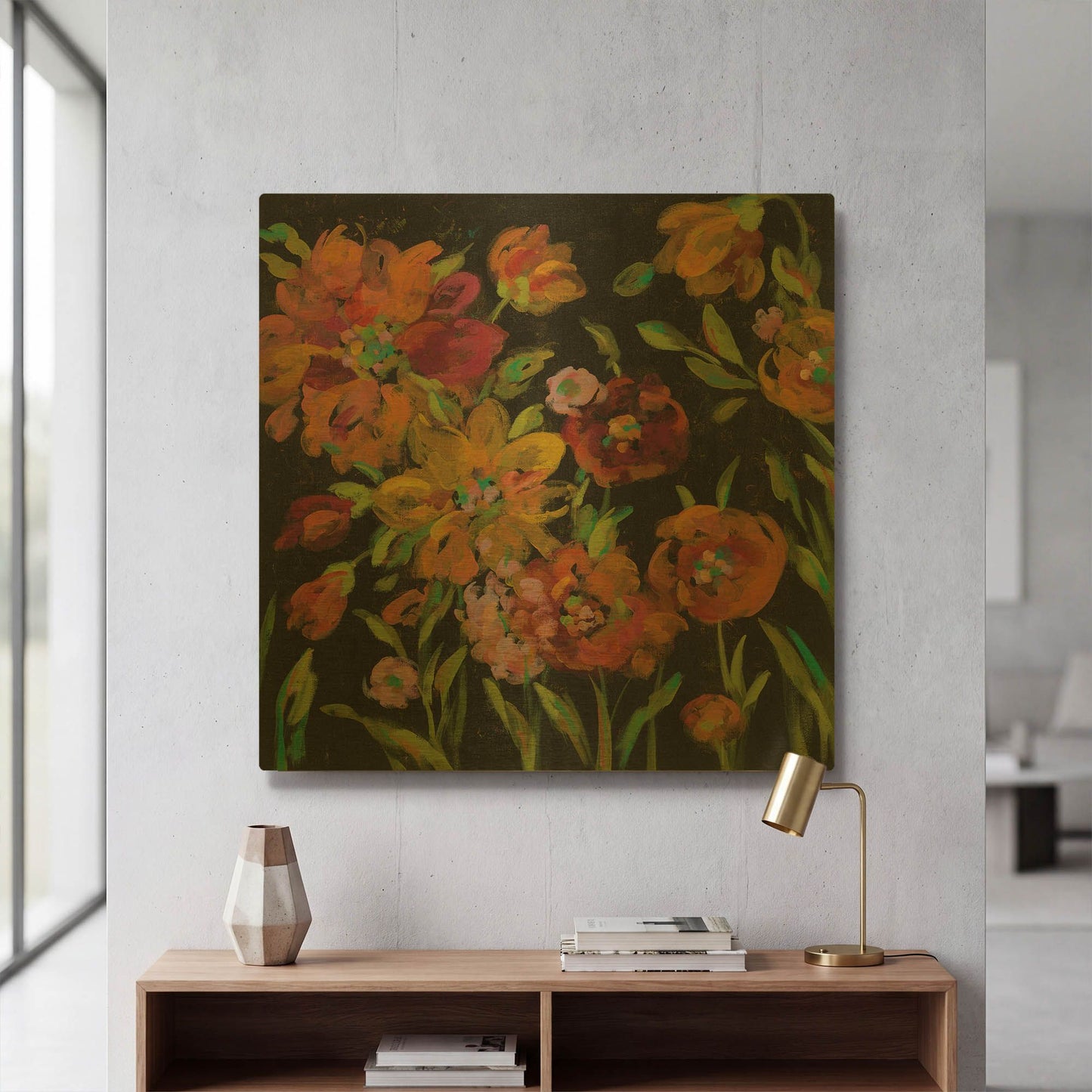 'July Garden Trio III' By Silvia Vassileva Gold Metal Wall Art