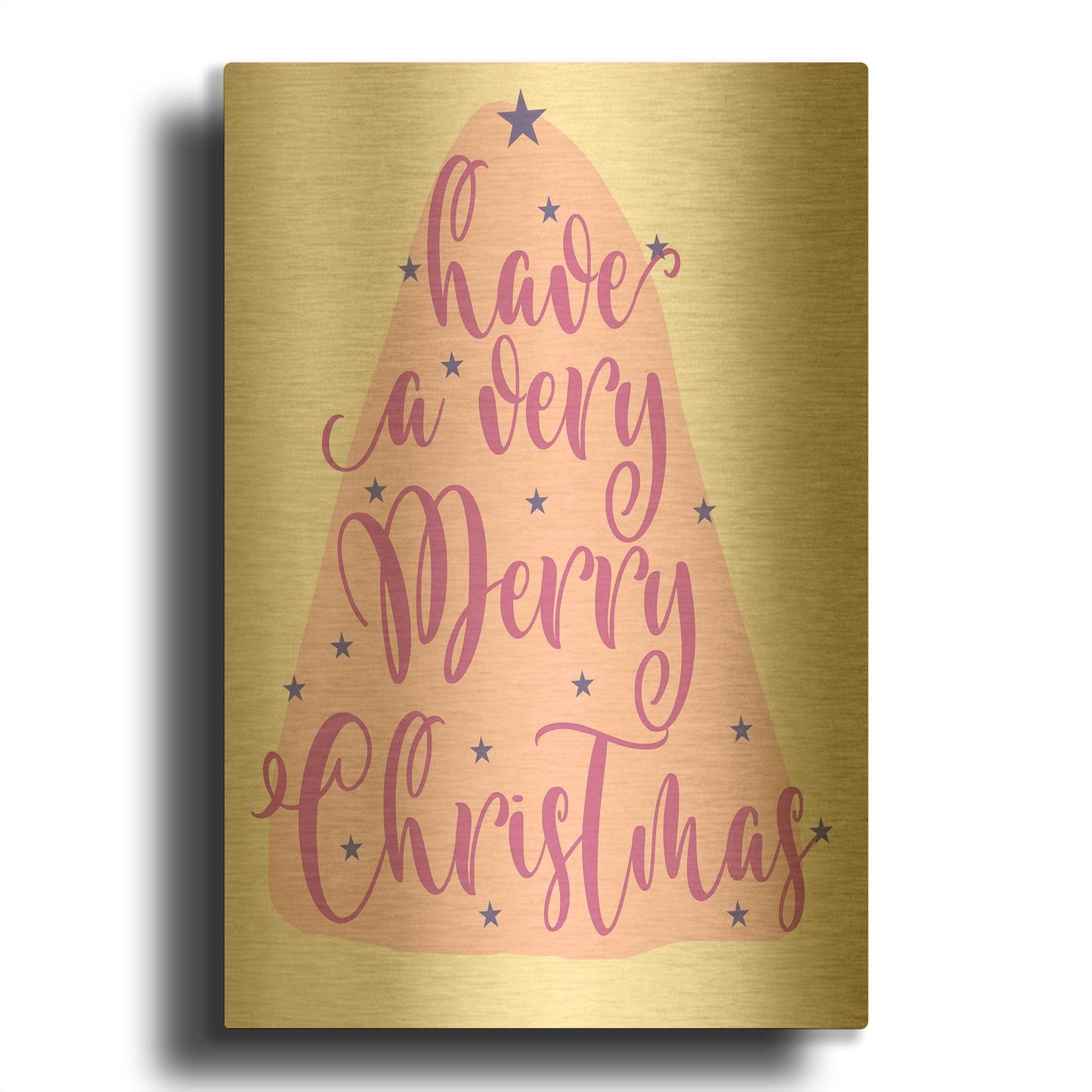 'Merry Christmas 25A' By Jean Plout Gold Metal Wall Art