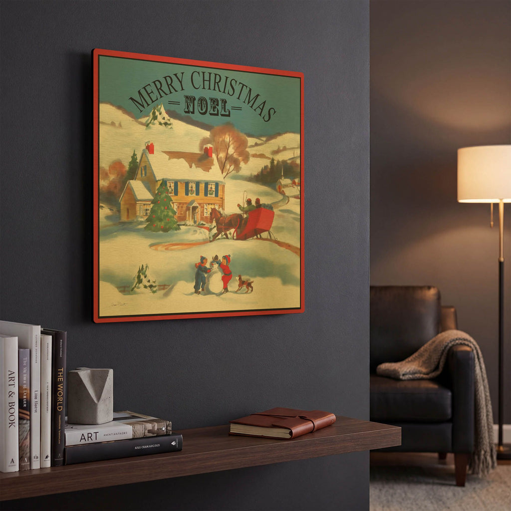 'Merry Christmas Noel' By Jean Plout Gold Metal Wall Art