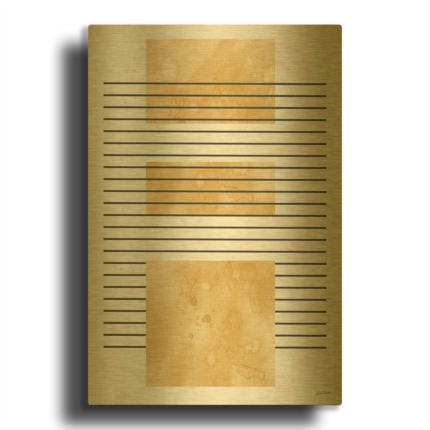 'Mid Century Boho 3' By Jean Plout Gold Metal Wall Art