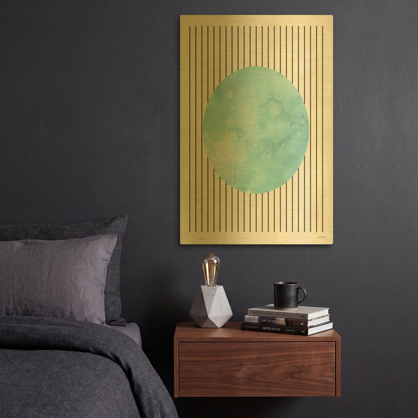 'Mid Century Boho 4' By Jean Plout Gold Metal Wall Art