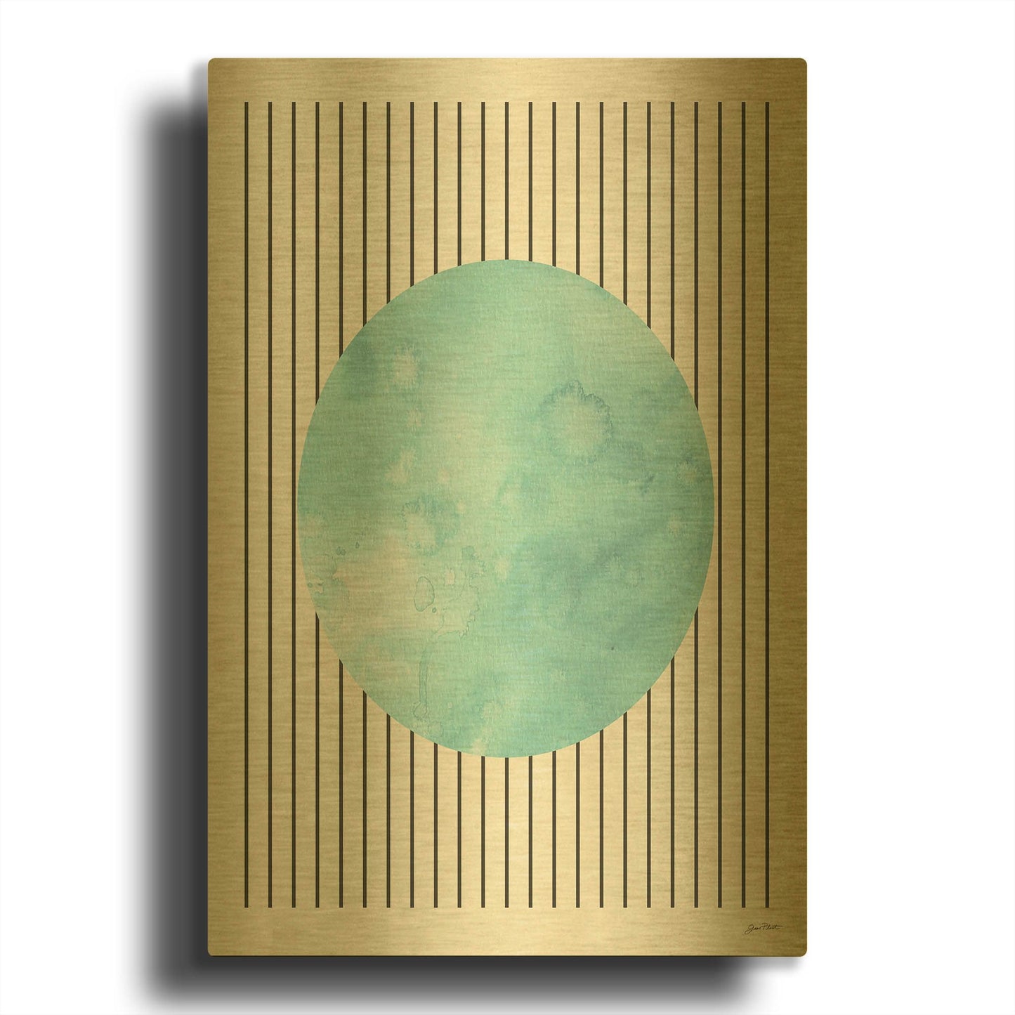 'Mid Century Boho 4' By Jean Plout Gold Metal Wall Art