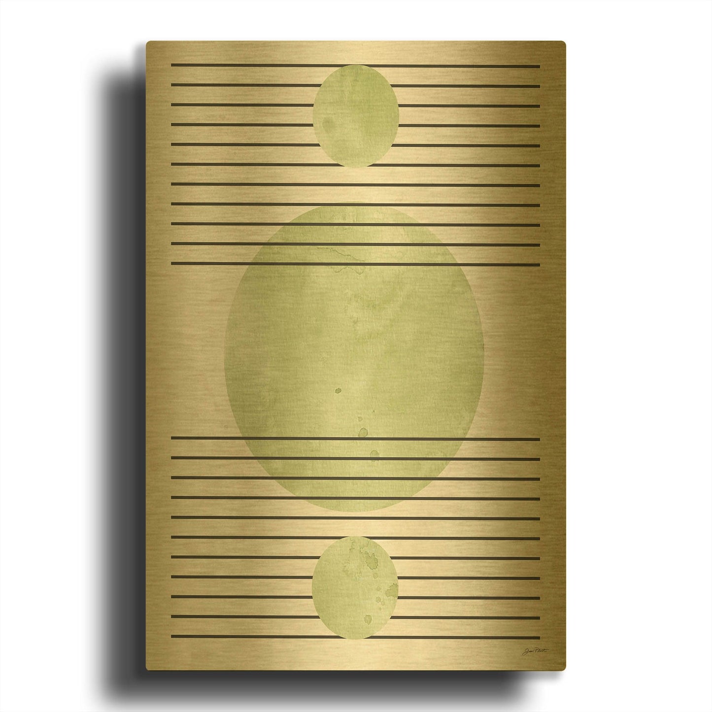 'Mid Century Boho 5' By Jean Plout Gold Metal Wall Art