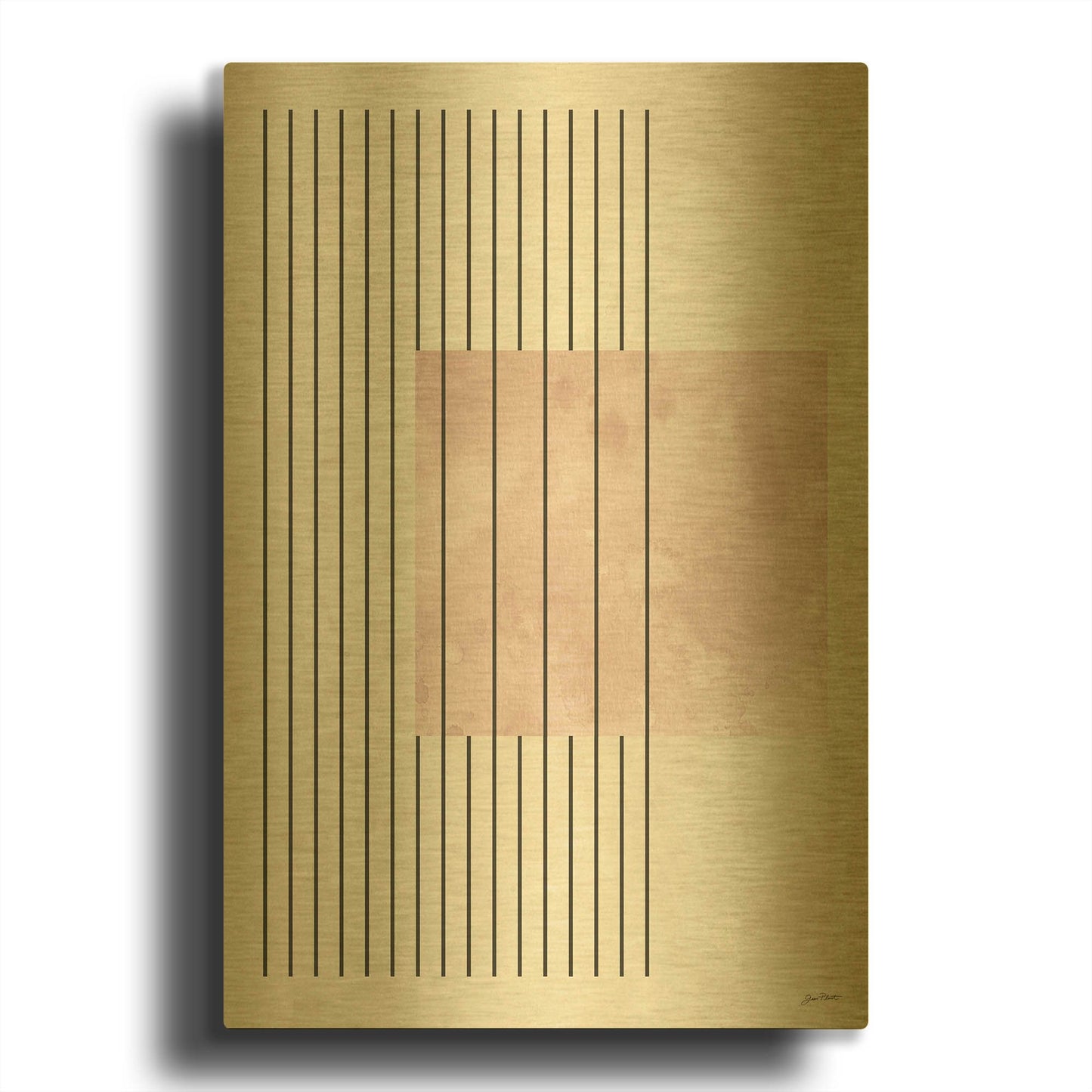 'Mid Century Boho 6' By Jean Plout Gold Metal Wall Art