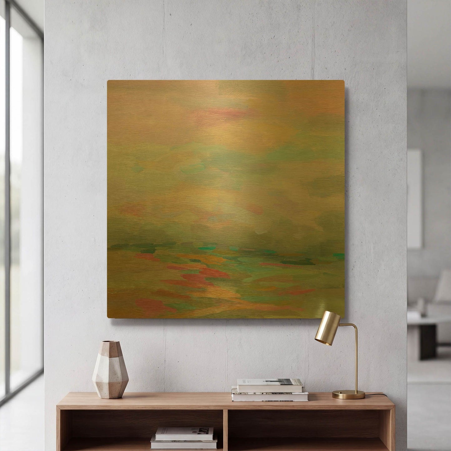'Pastel Fields' By Silvia Vassileva Gold Metal Wall Art