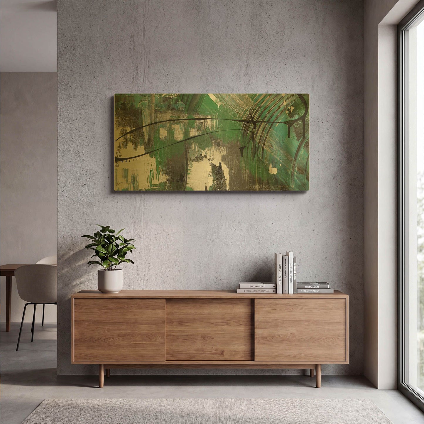 'Moody Blues Abstract A' By Jean Plout Gold Metal Wall Art