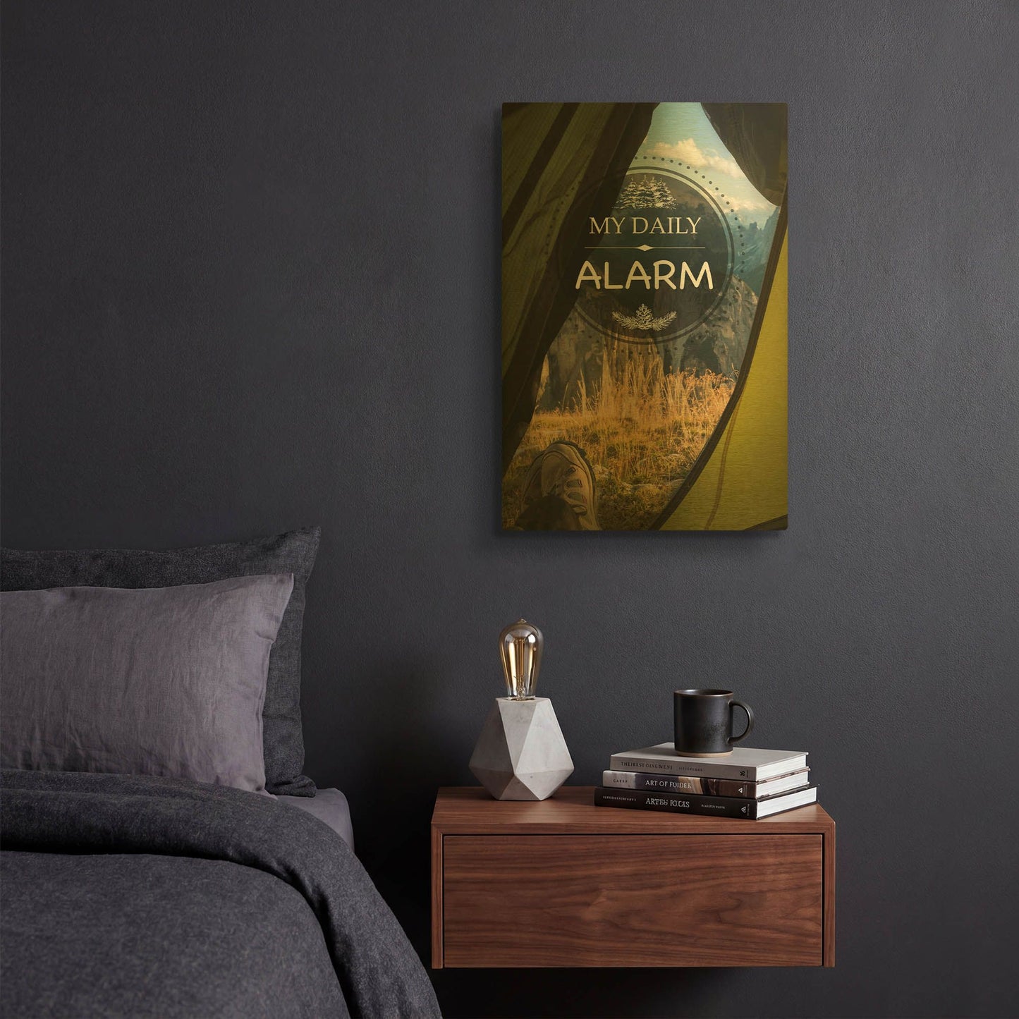 'My Daily Alarm' By Jean Plout Gold Metal Wall Art