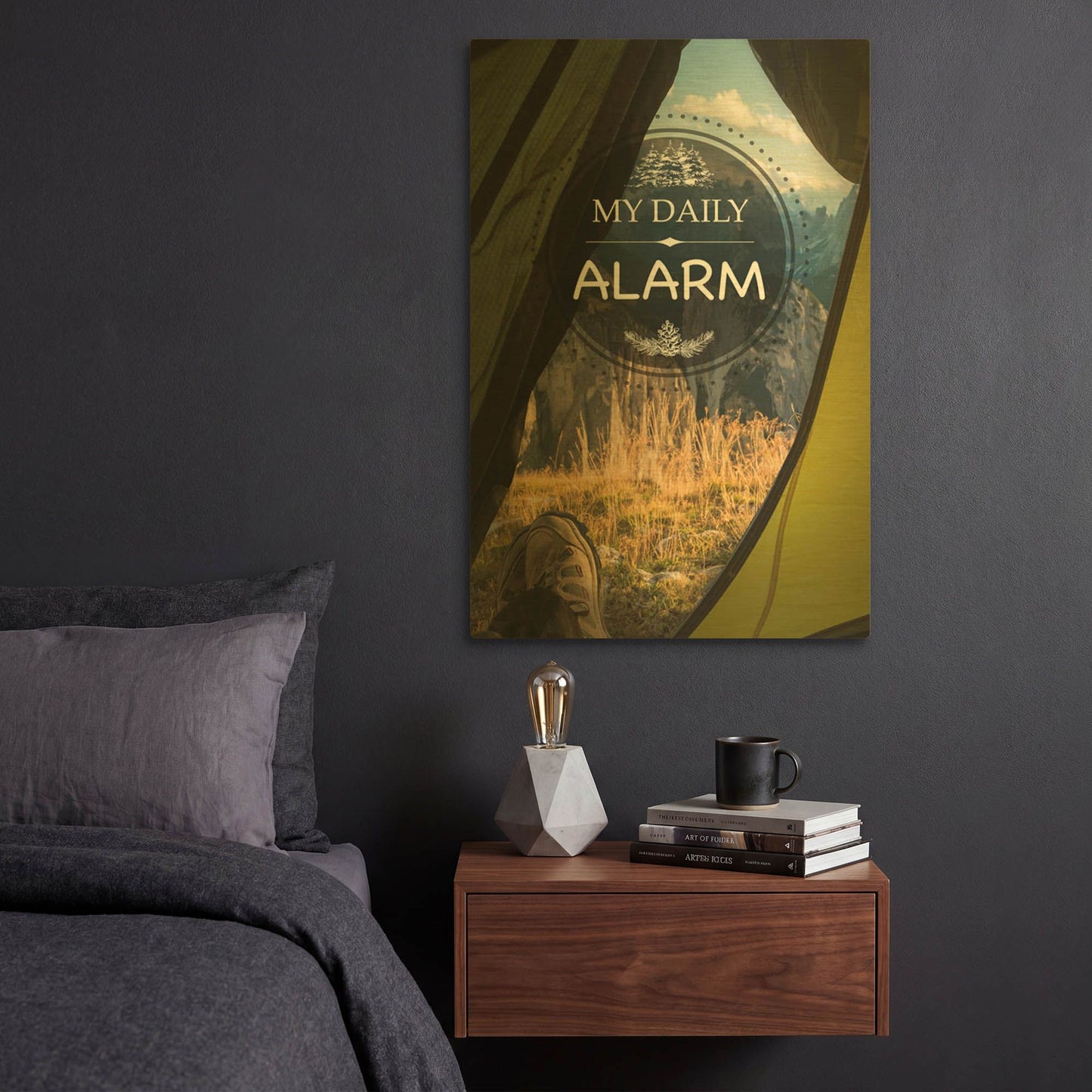 'My Daily Alarm' By Jean Plout Gold Metal Wall Art