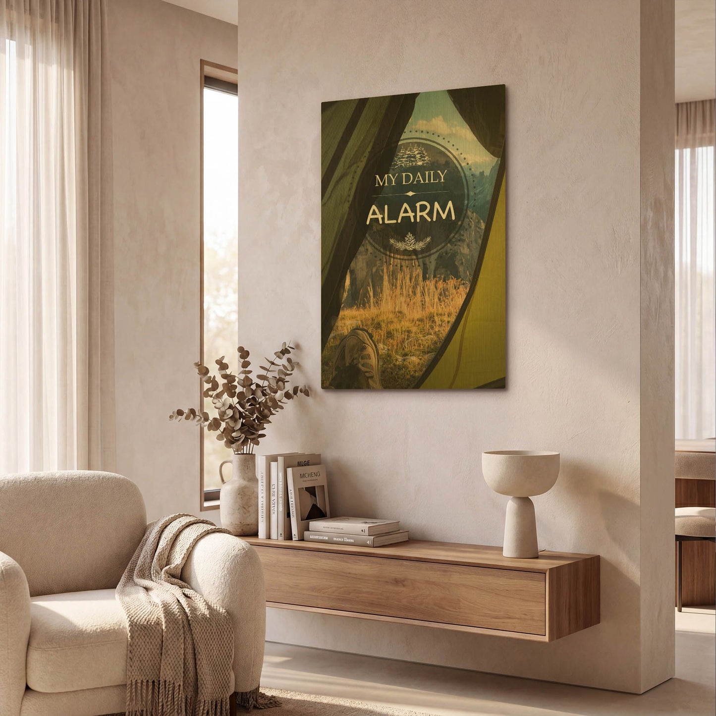 'My Daily Alarm' By Jean Plout Gold Metal Wall Art