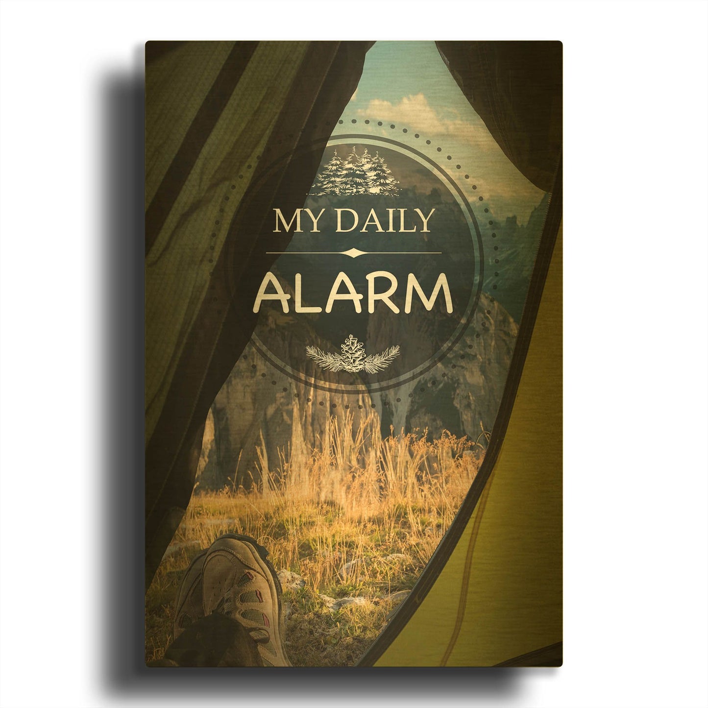 'My Daily Alarm' By Jean Plout Gold Metal Wall Art