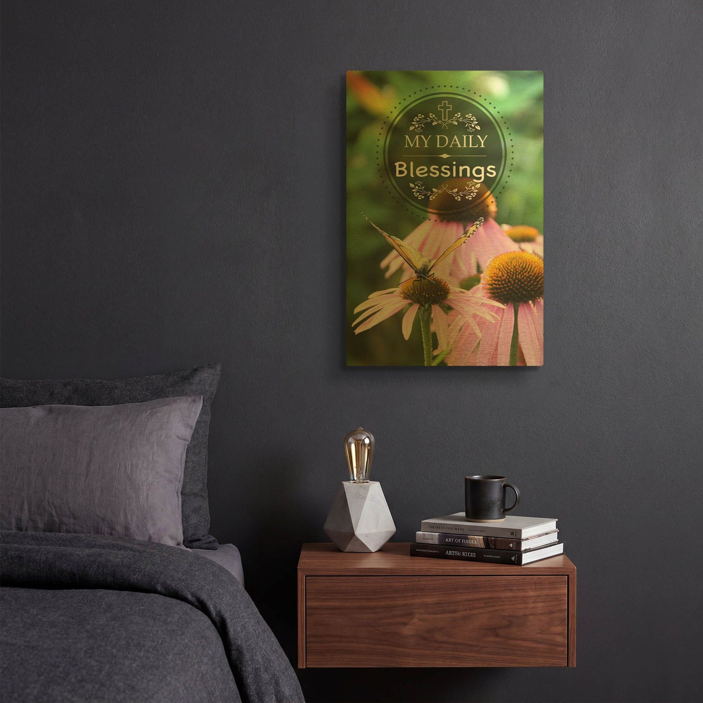 'My Daily Blessings' By Jean Plout Gold Metal Wall Art