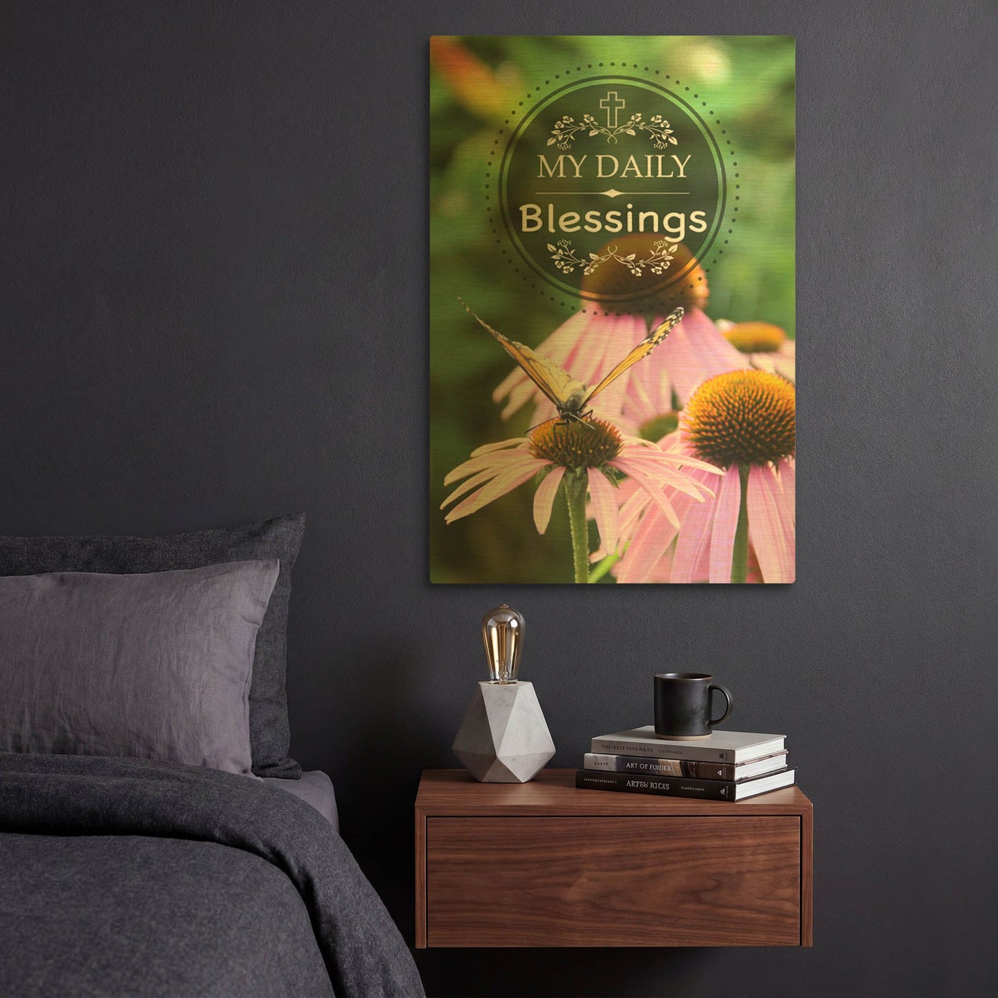 'My Daily Blessings' By Jean Plout Gold Metal Wall Art