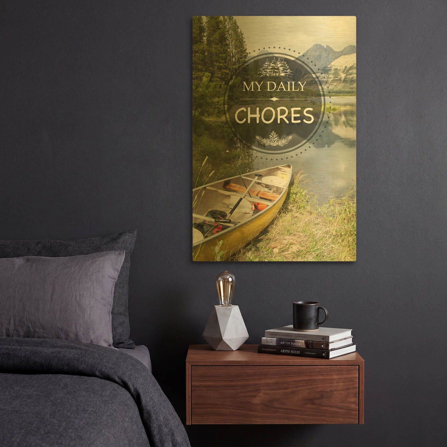 'My Daily Chores' By Jean Plout Gold Metal Wall Art