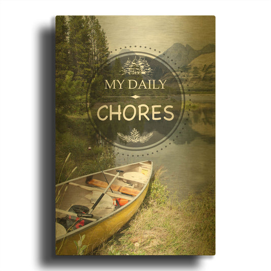 'My Daily Chores' By Jean Plout Gold Metal Wall Art