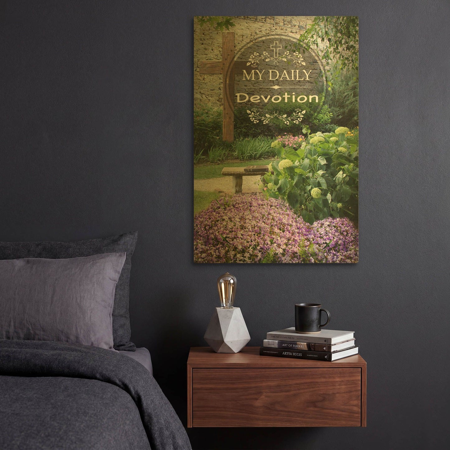 'My Daily Devotion' By Jean Plout Gold Metal Wall Art