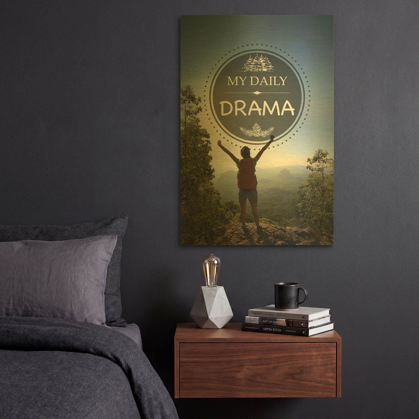 'My Daily Drama' By Jean Plout Gold Metal Wall Art