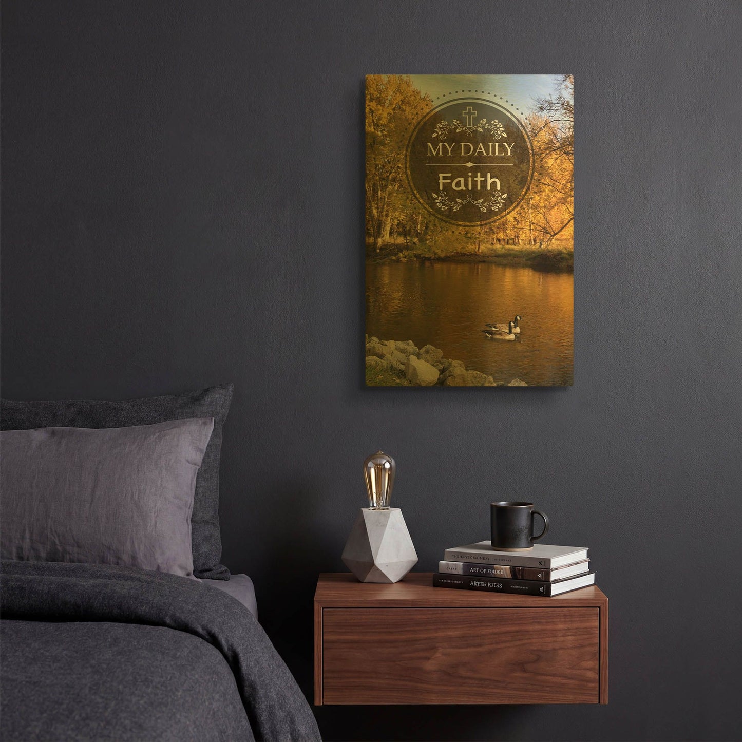 'My Daily Faith' By Jean Plout Gold Metal Wall Art