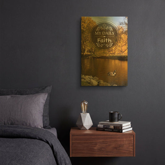 'My Daily Faith' By Jean Plout Gold Metal Wall Art