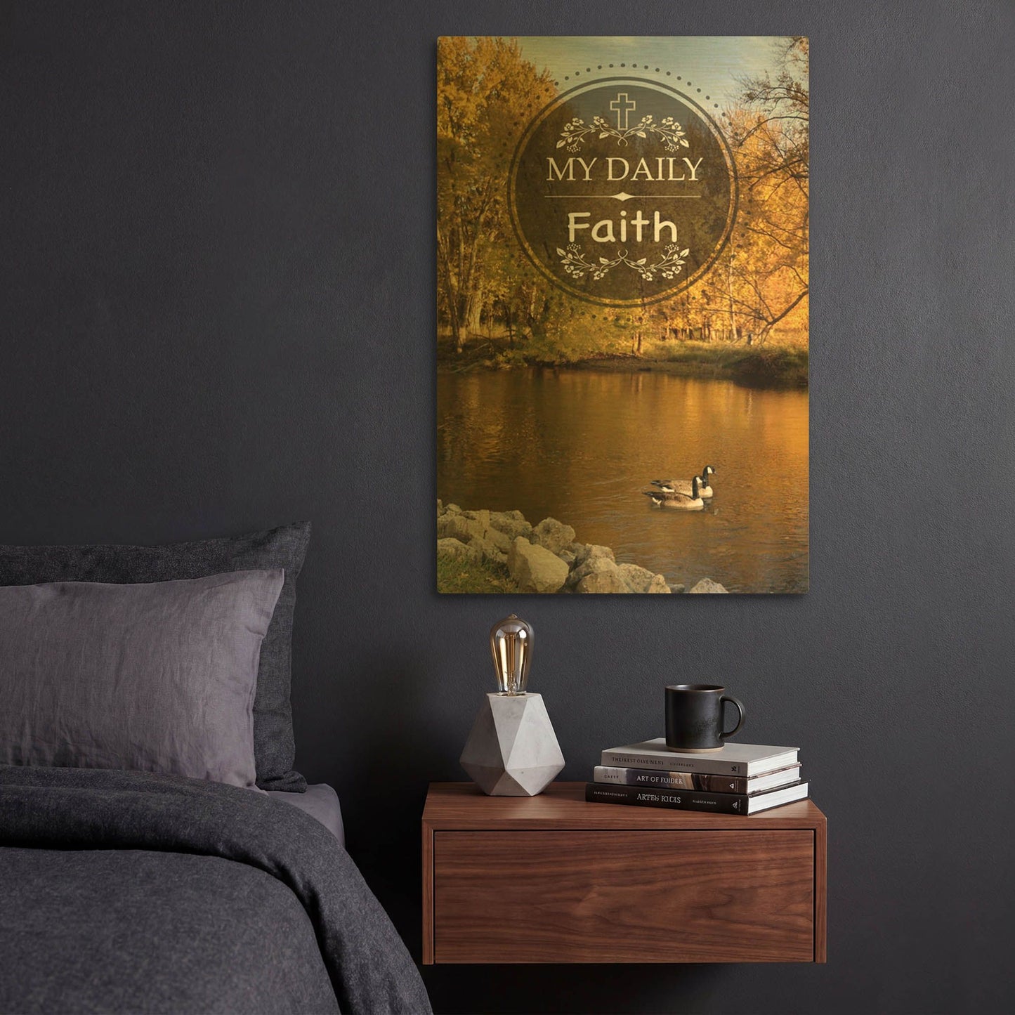 'My Daily Faith' By Jean Plout Gold Metal Wall Art
