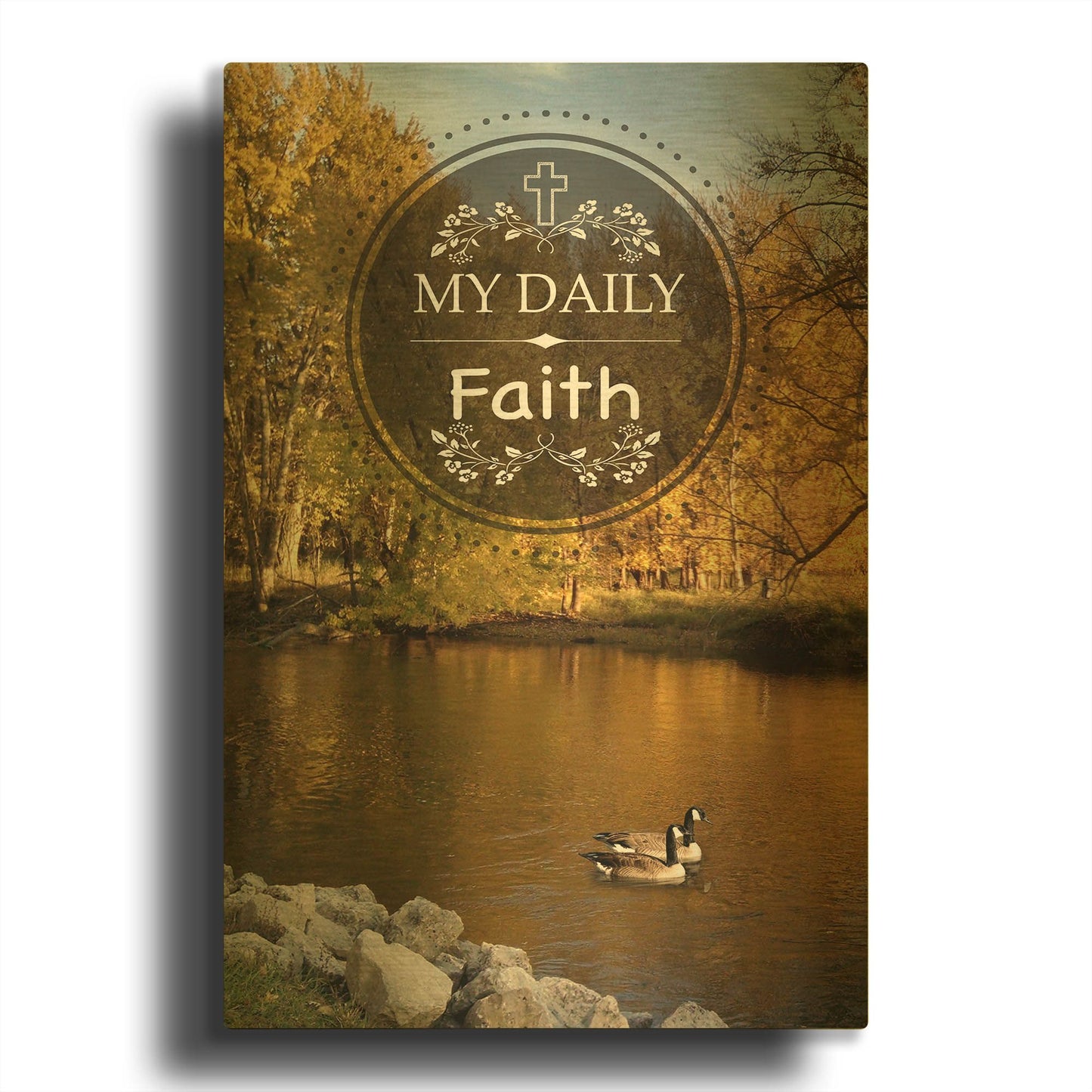 'My Daily Faith' By Jean Plout Gold Metal Wall Art