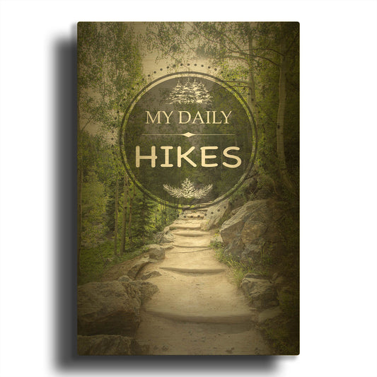 'My Daily Hikes' By Jean Plout Gold Metal Wall Art