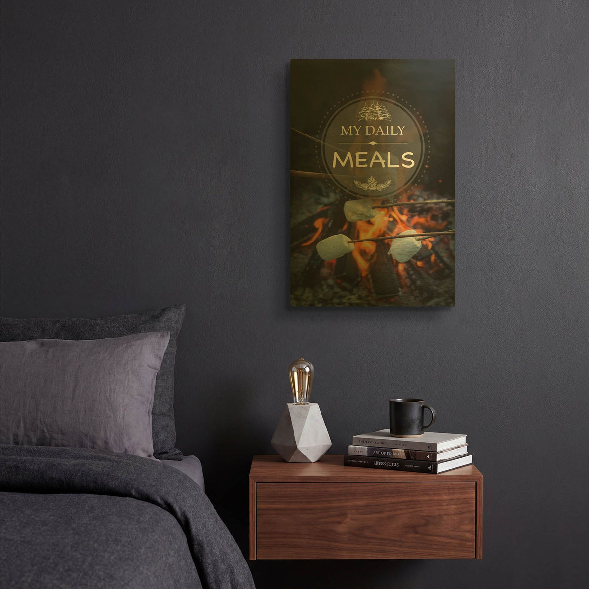 'My Daily Meals' By Jean Plout Gold Metal Wall Art